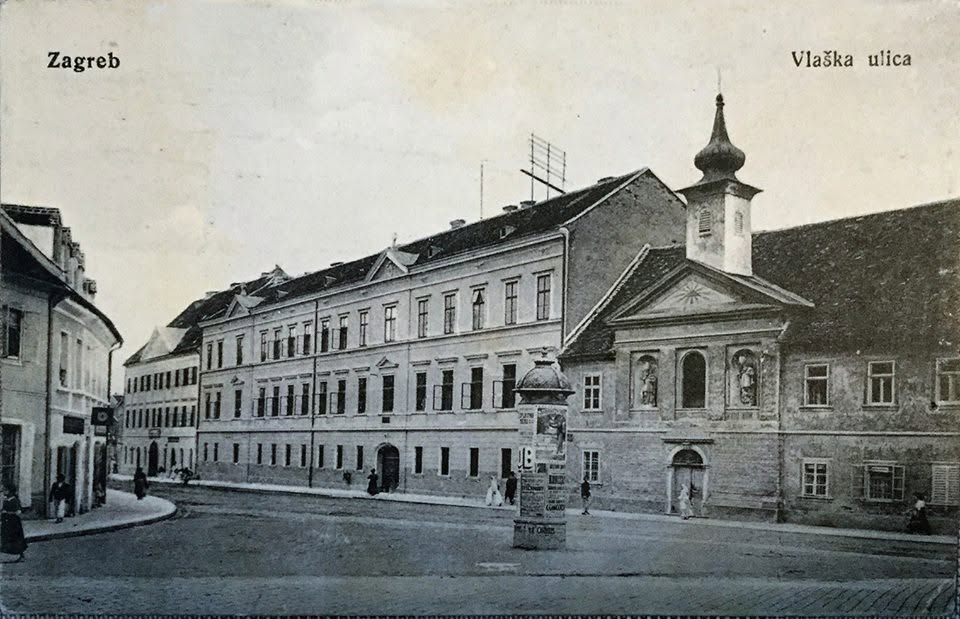 Vlaška ulica s pogledom na crkvu Svetog Martina 1910. godine